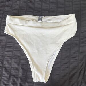 Aerie Cream Ribbed Bikini Bottom